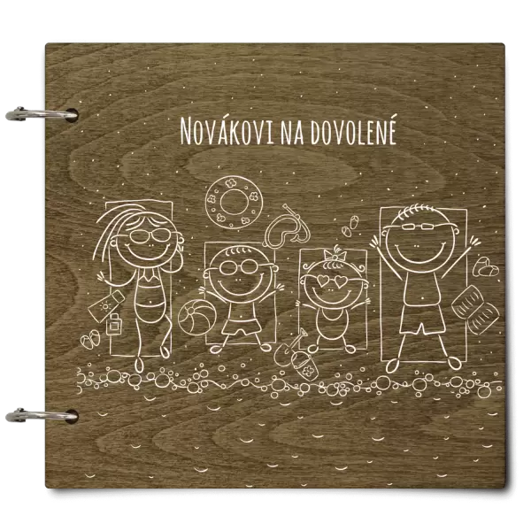 Dřevěné album se sponami Na pláži