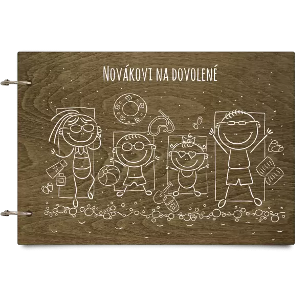 Dřevěné album se sponami Na pláži