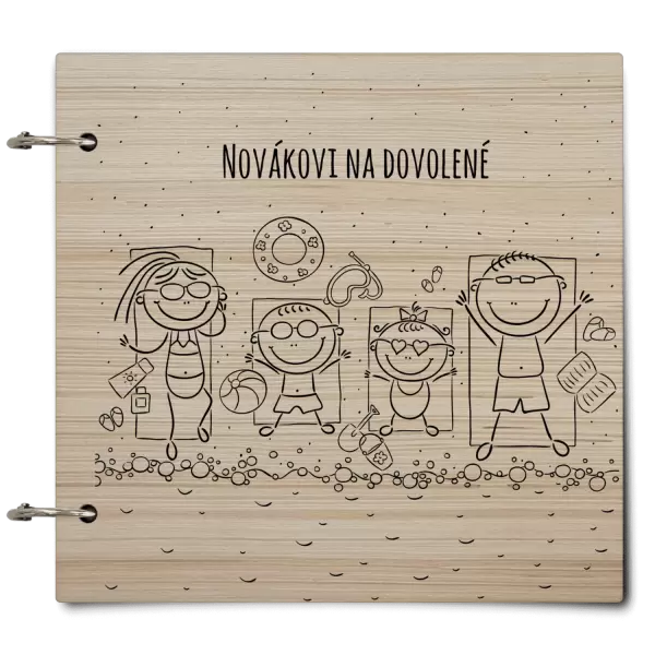 Dřevěné album se sponami Na pláži