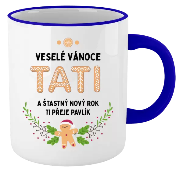 Vánoční hrnek Veselé Vánoce tati, perníček