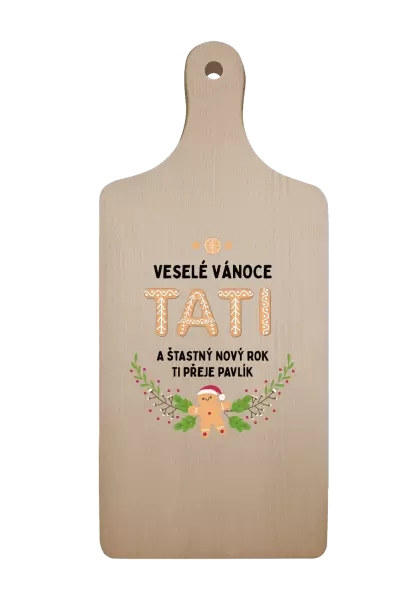 Prkénko Veselé Vánoce tati, perníček
