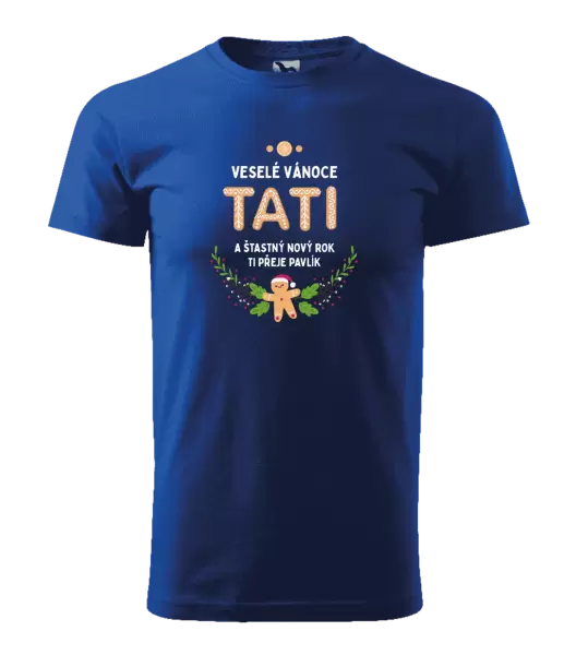 Pánské vánoční tričko Veselé Vánoce tati, perníček