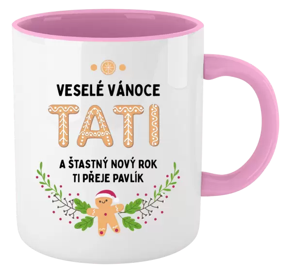 Vánoční hrnek Veselé Vánoce tati, perníček