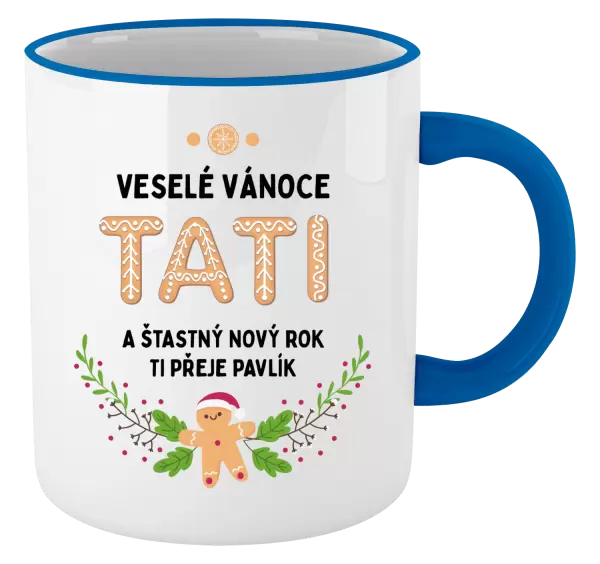 Vánoční hrnek Veselé Vánoce tati, perníček