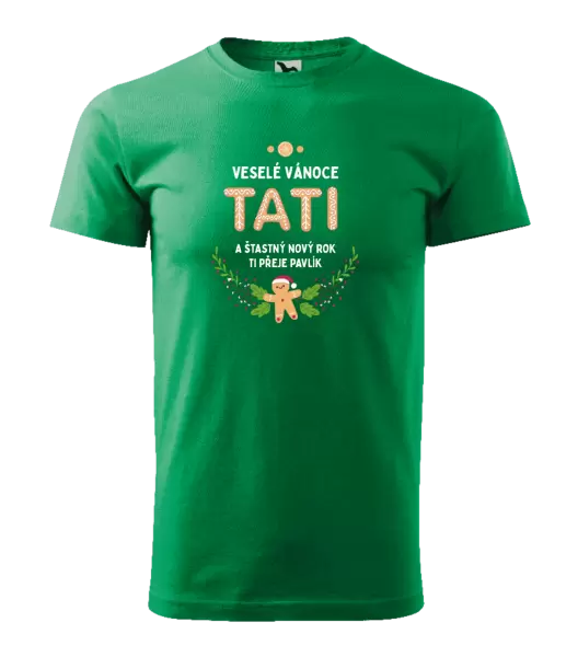 Pánské vánoční tričko Veselé Vánoce tati, perníček