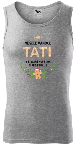 Pánské vánoční tílko Veselé Vánoce tati, perníček