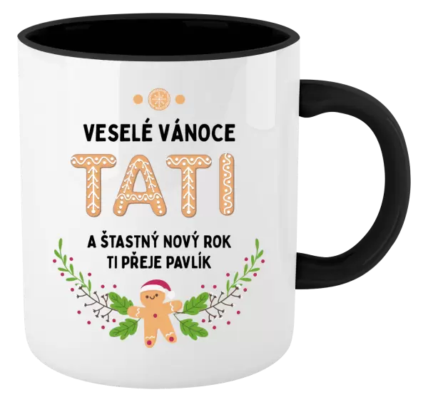 Vánoční hrnek Veselé Vánoce tati, perníček