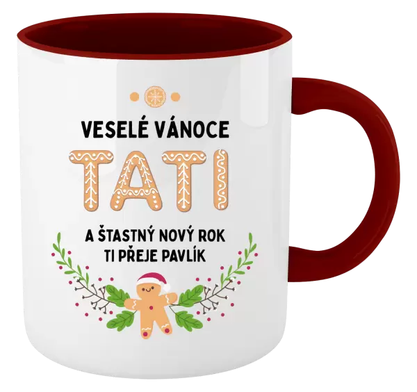 Vánoční hrnek Veselé Vánoce tati, perníček