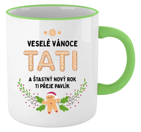 Vánoční hrnek Veselé Vánoce tati, perníček