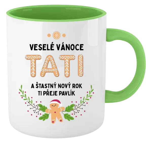 Vánoční hrnek Veselé Vánoce tati, perníček