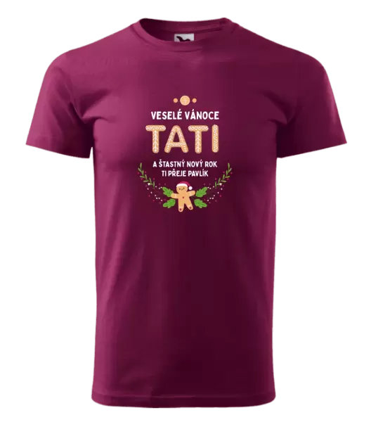 Pánské vánoční tričko Veselé Vánoce tati, perníček