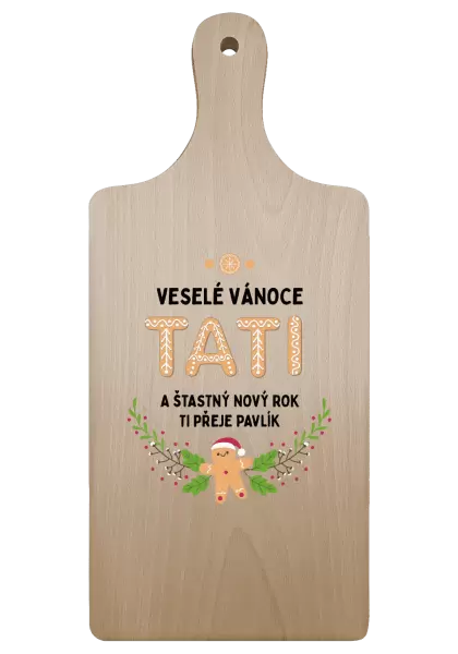 Prkénko Veselé Vánoce tati, perníček