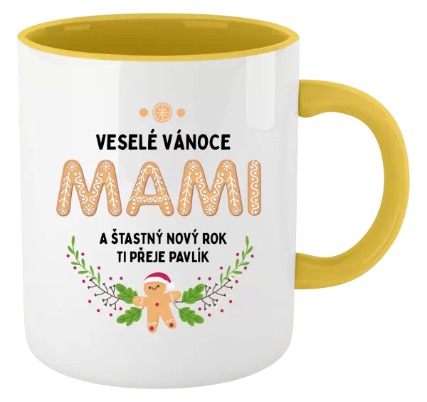 Vánoční hrnek Veselé Vánoce mami, perníček
