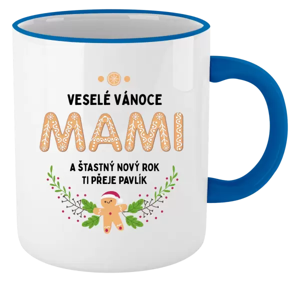 Vánoční hrnek Veselé Vánoce mami, perníček