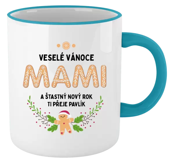 Vánoční hrnek Veselé Vánoce mami, perníček