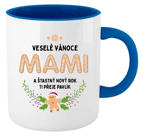 Vánoční hrnek Veselé Vánoce mami, perníček