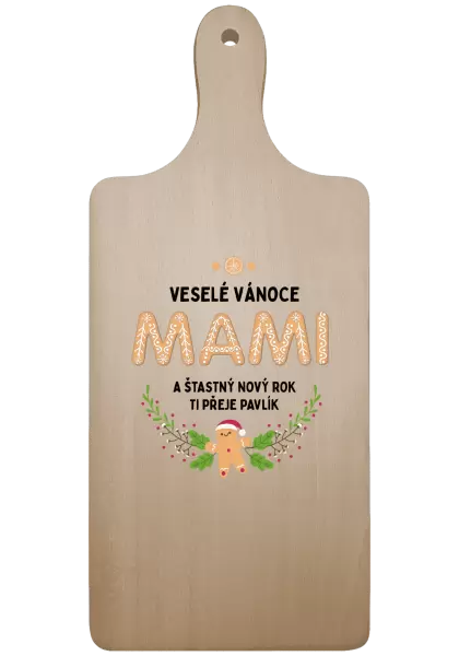 Prkénko Veselé Vánoce mami, perníček