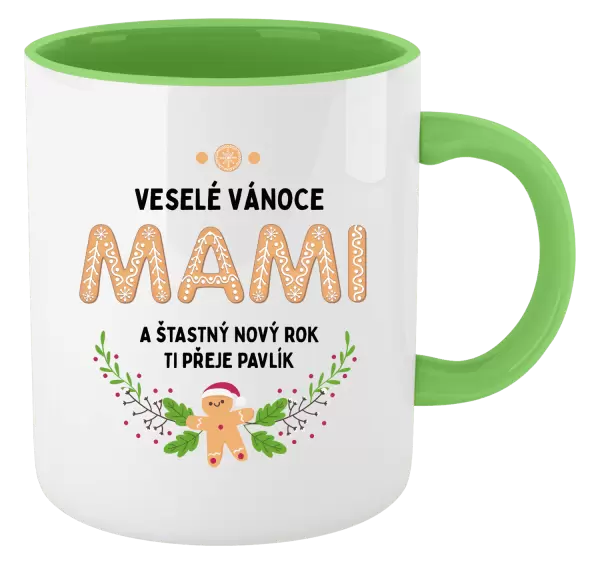 Vánoční hrnek Veselé Vánoce mami, perníček