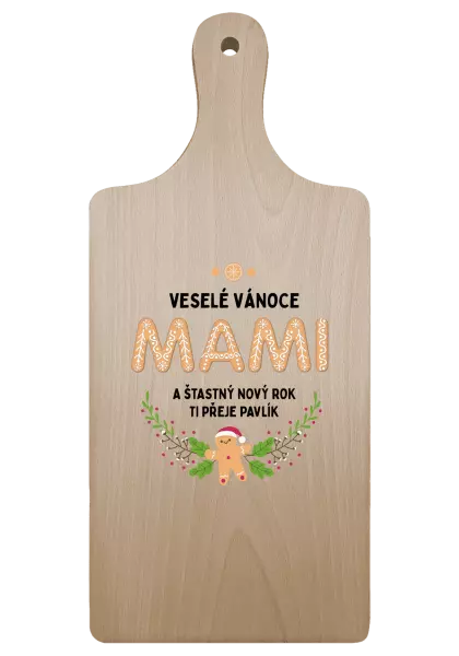 Prkénko Veselé Vánoce mami, perníček