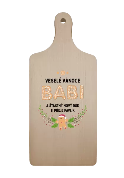 Prkénko Veselé Vánoce babi, perníček