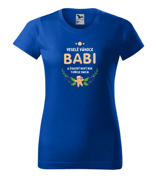 Dámské vánoční tričko Veselé Vánoce babi, perníček