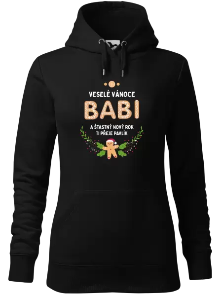 Dámská vánoční mikina Veselé Vánoce babi, perníček