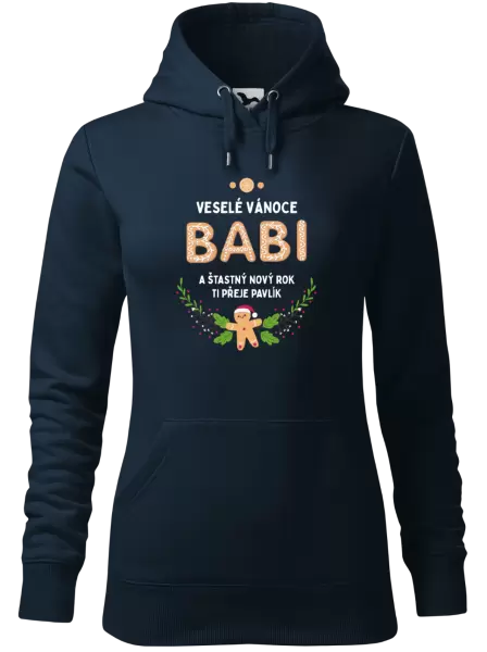 Dámská vánoční mikina Veselé Vánoce babi, perníček