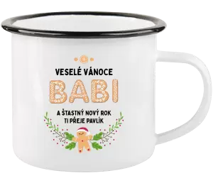 Vánoční plecháček Veselé Vánoce babi, perníček