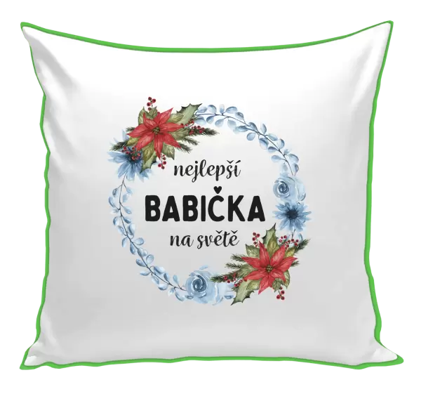 Polštář Nejlepší babička na světě, věneček