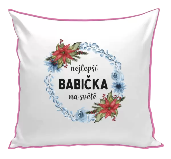 Polštář Nejlepší babička na světě, věneček