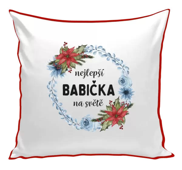 Polštář Nejlepší babička na světě, věneček