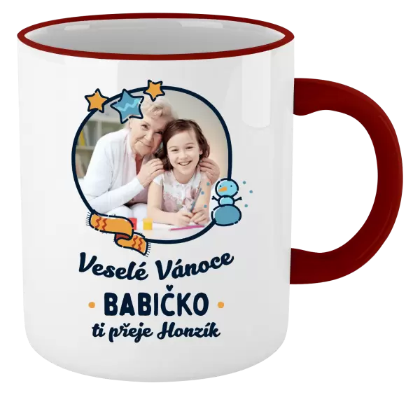 Vánoční hrnek Veselé Vánoce babičko s věnováním