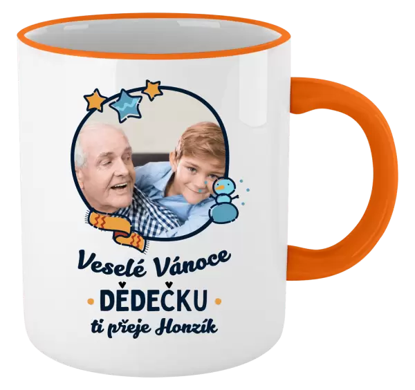 Hrnek Veselé Vánoce dědečku s věnováním