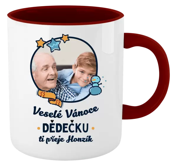 Hrnek Veselé Vánoce dědečku s věnováním
