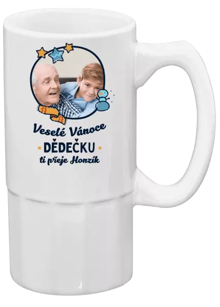 Půllitr Veselé Vánoce dědečku s věnováním