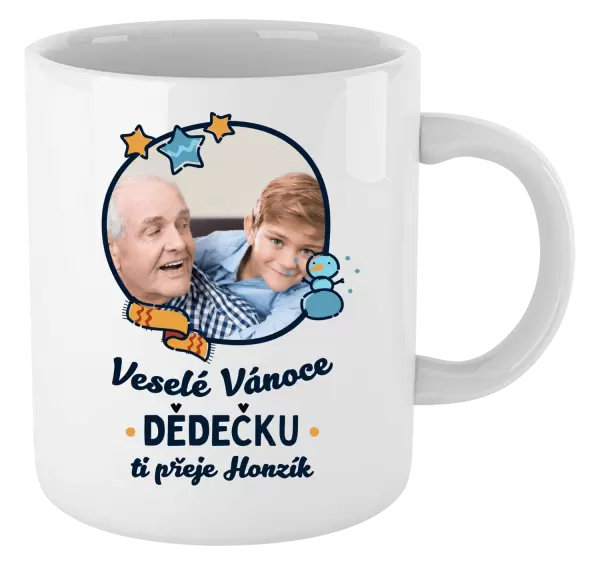 Hrnek Veselé Vánoce dědečku s věnováním