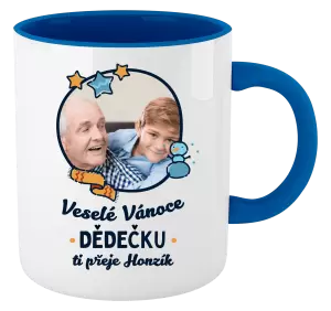 Vánoční hrnek Veselé Vánoce dědečku s věnováním