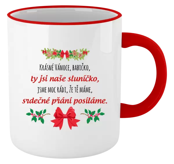 Vánoční hrnek Srdečné přání babičce