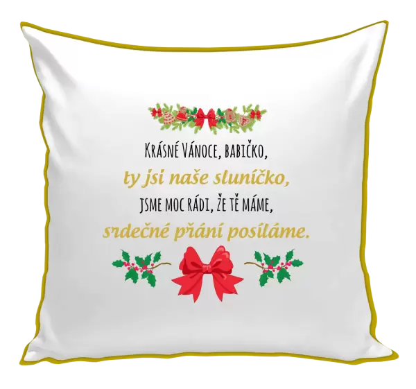 Polštář Srdečné přání babičce