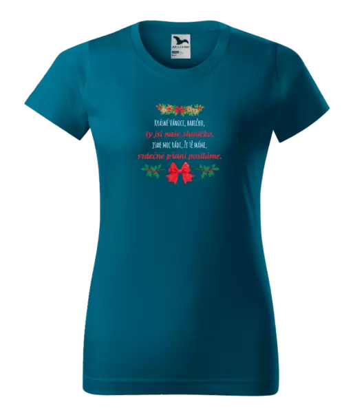 Dámské vánoční tričko Srdečné přání babičce