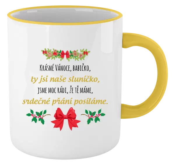 Vánoční hrnek Srdečné přání babičce