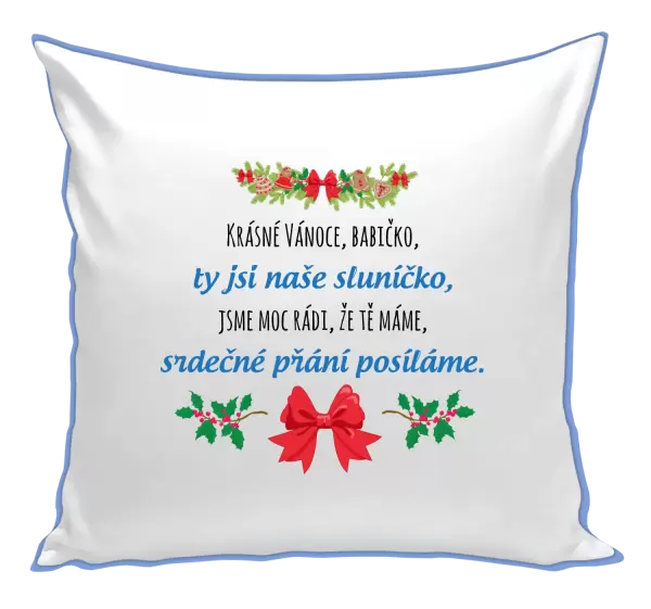 Vánoční polštář Srdečné přání babičce