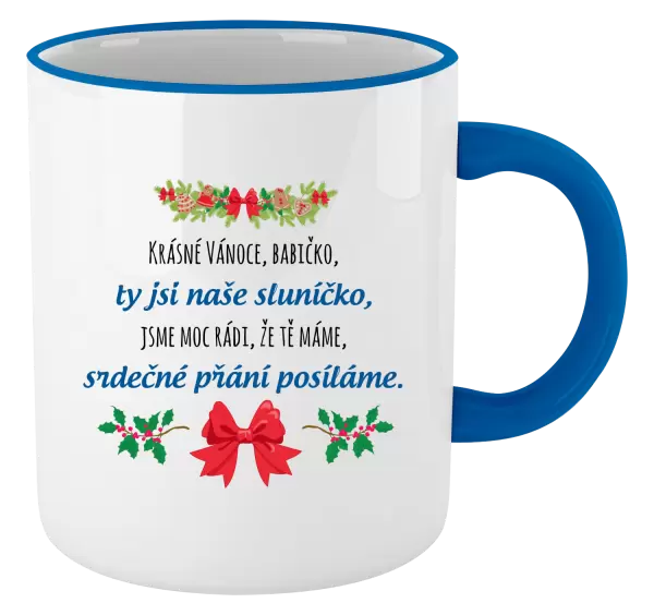 Vánoční hrnek Srdečné přání babičce