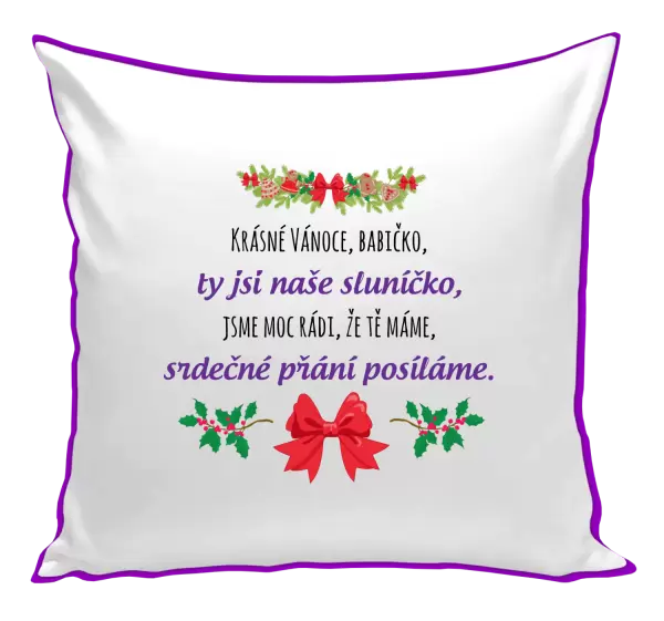 Vánoční polštář Srdečné přání babičce