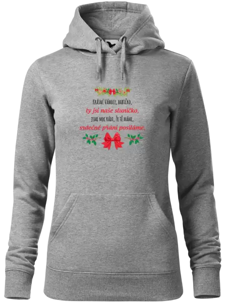 Dámská vánoční mikina Srdečné přání babičce