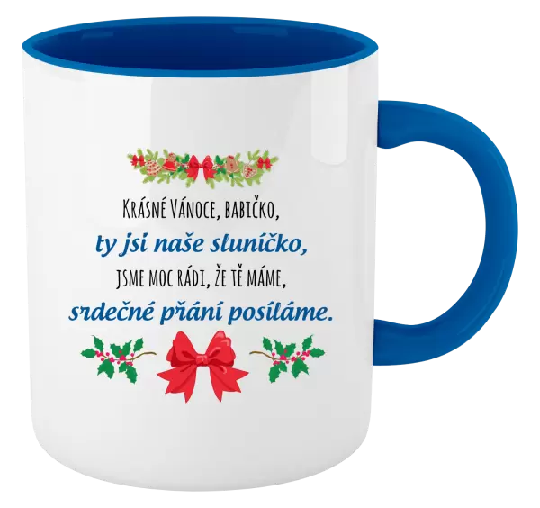 Vánoční hrnek Srdečné přání babičce