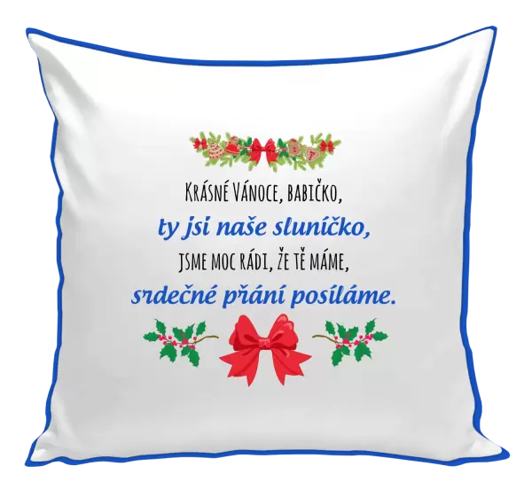 Vánoční polštář Srdečné přání babičce