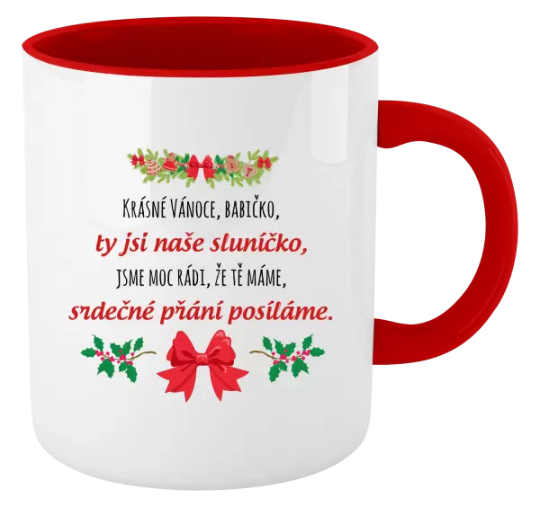 Vánoční hrnek Srdečné přání babičce