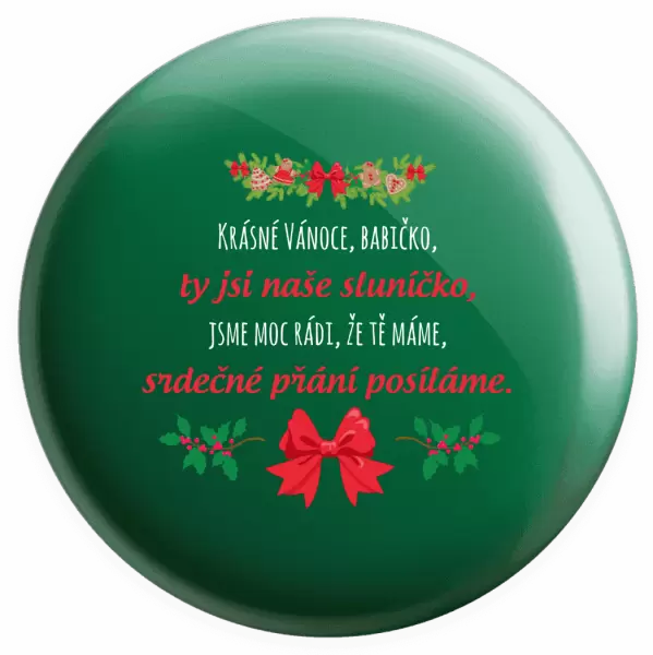 Placka Srdečné přání babičce