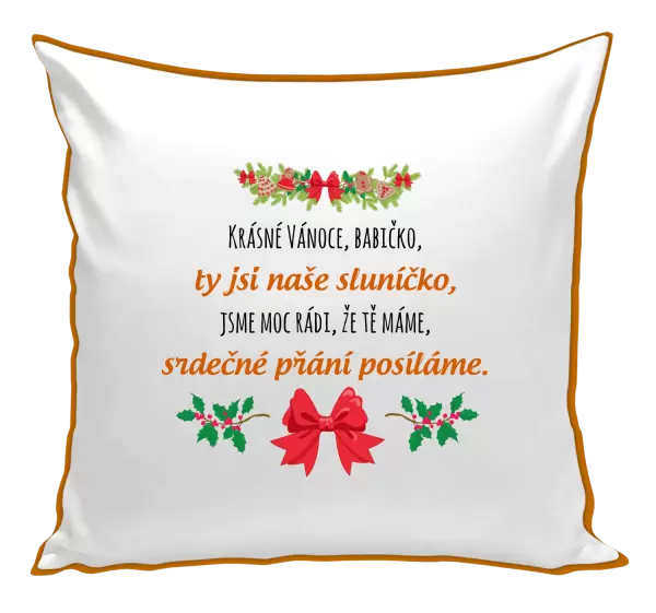 Vánoční polštář Srdečné přání babičce
